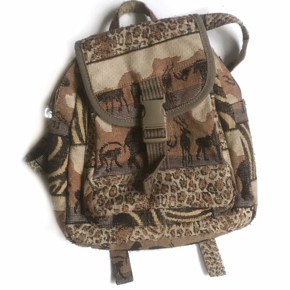 Vintage Mini Backpack Safari Tapestry
